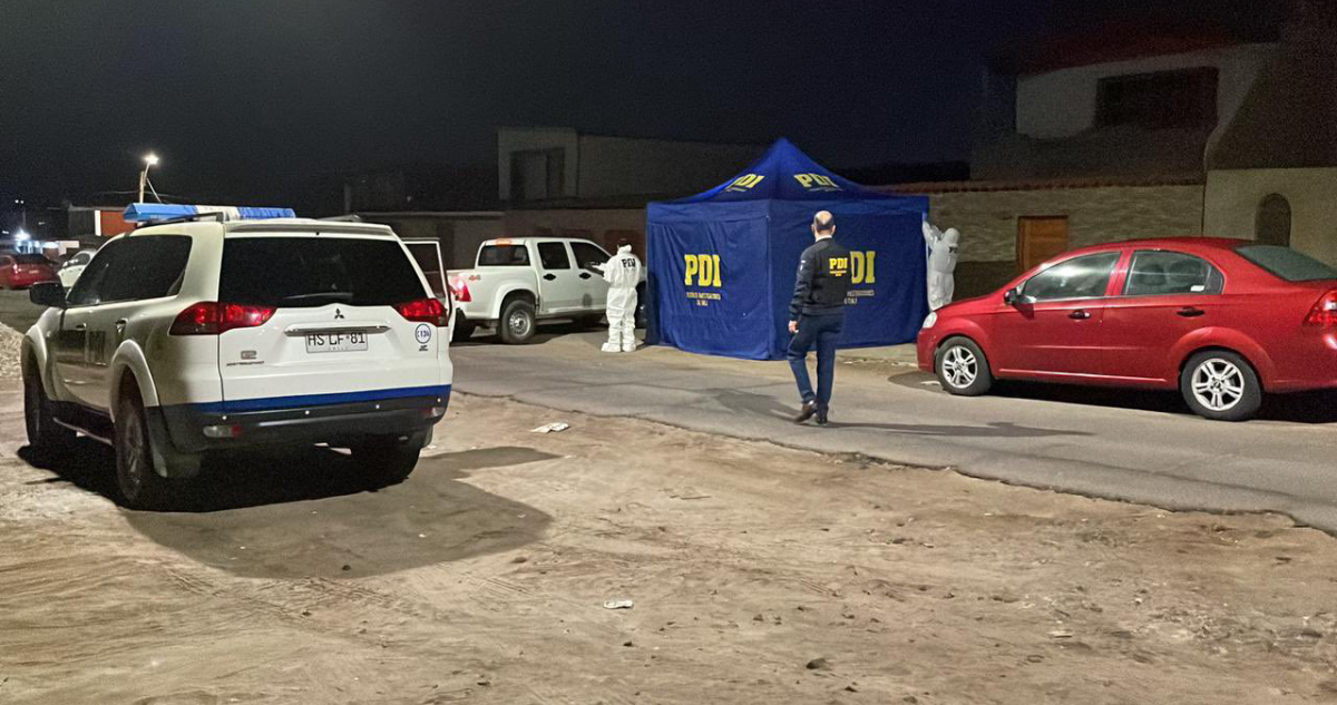 Indagatorias de la PDI en el sitio del suceso en Arica.