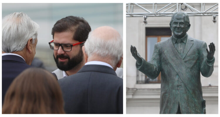 Inauguración estatua de Patricio Aylwin