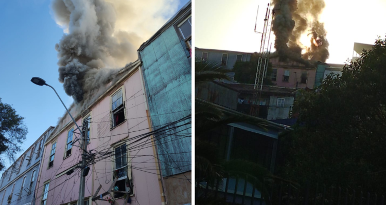 Incendio cerro cordilera Valparaíso