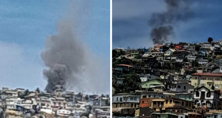 Incendio en cerro Lo Cañas de Valparaíso