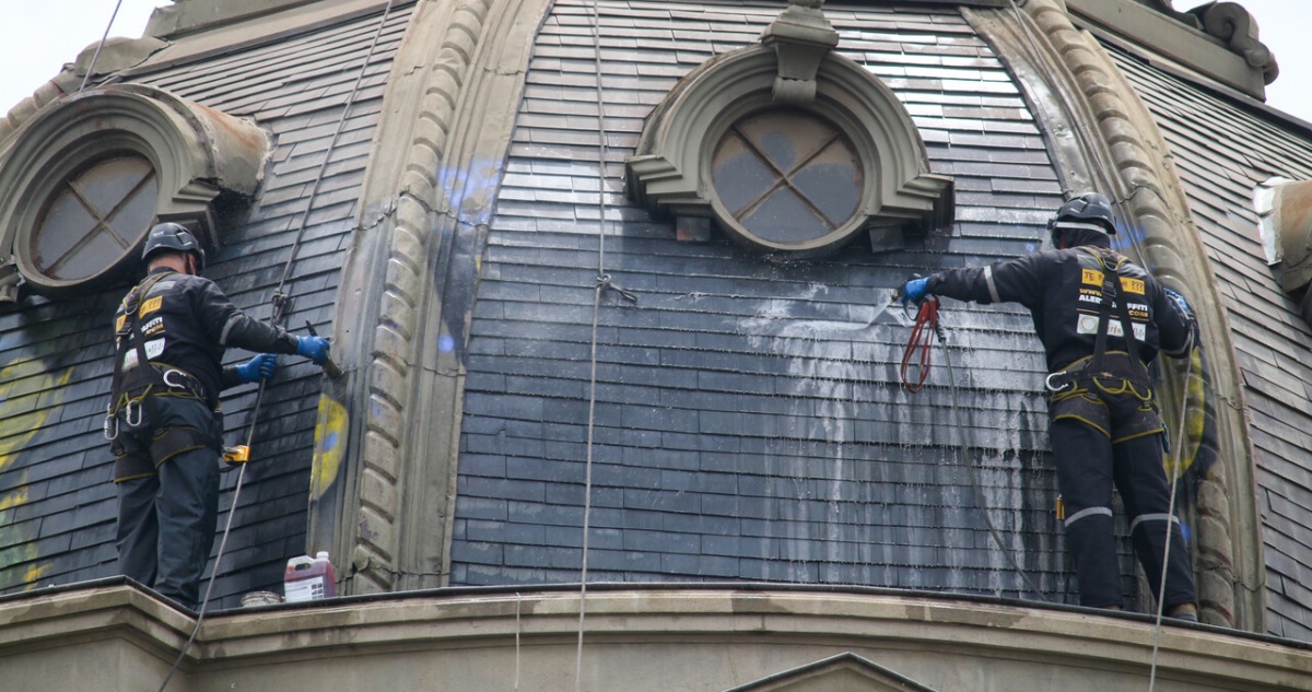 Comienzan trabajos de limpieza en cúpula del Museo Nacional de Bellas Artes 