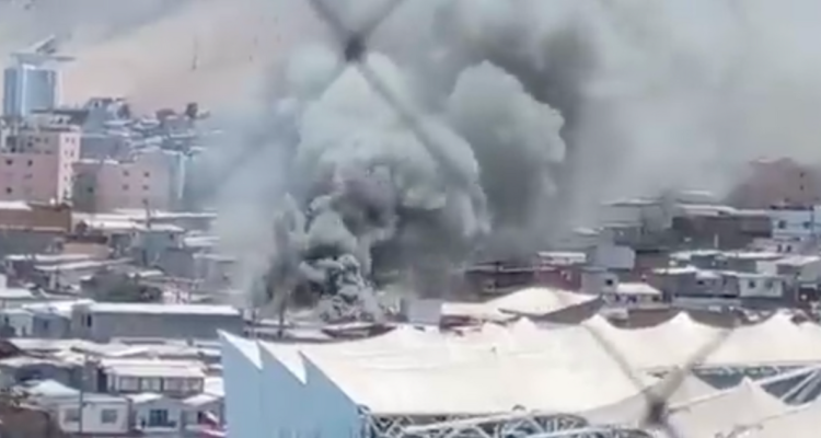 Captura de pantalla del registro audiovisual del incendio producido en Iquique.