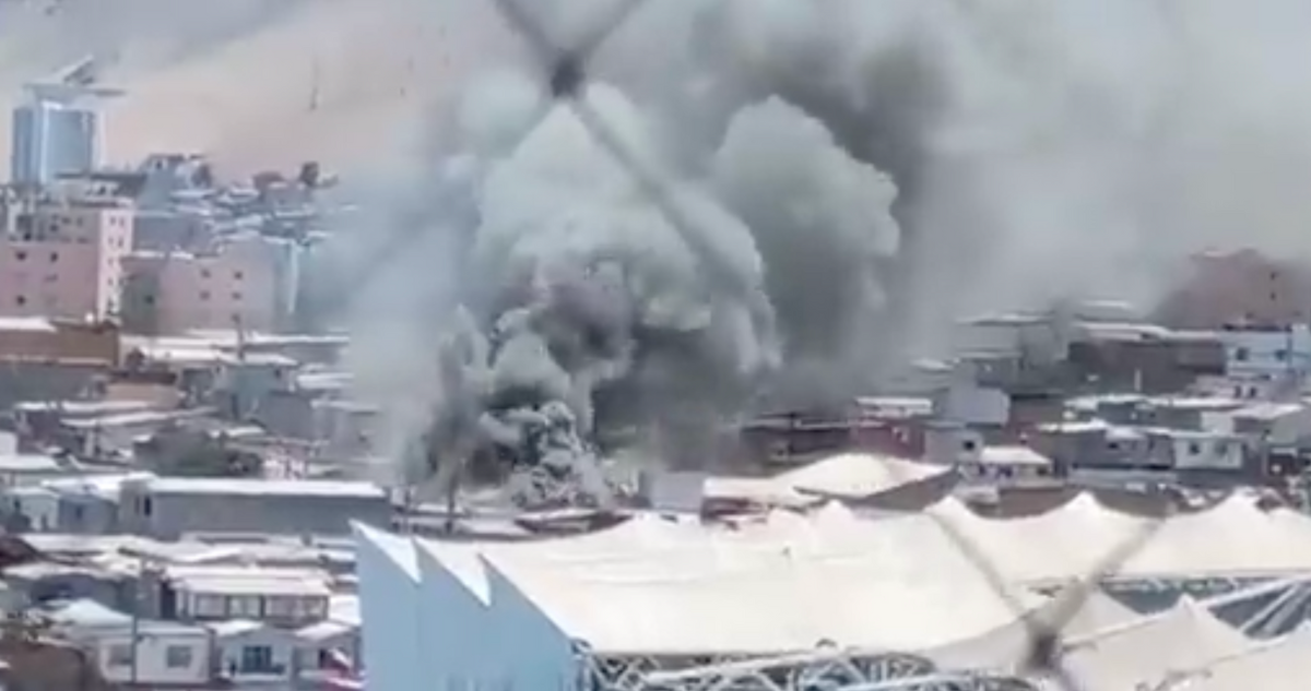 Captura de pantalla del registro audiovisual del incendio producido en Iquique.