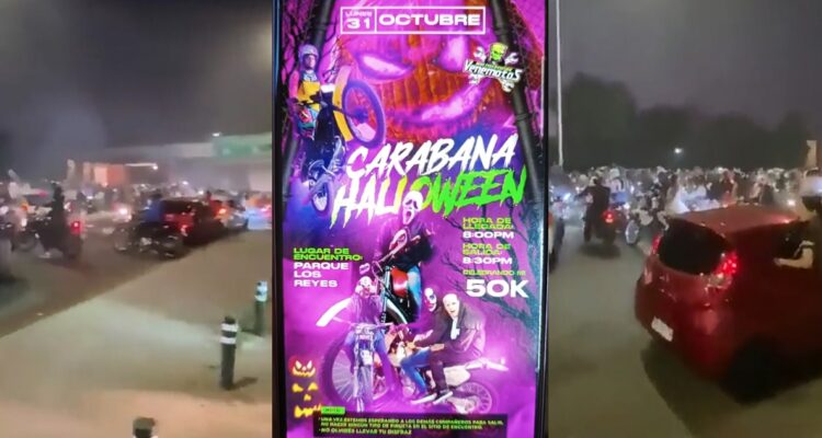 Masiva caravana por Halloween termina con 7 detenidos: hubo carreras, alcohol, drogas y armas