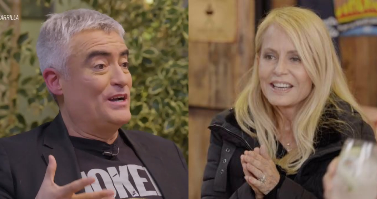 Mauricio Flores y Cecilia Bolocco en el programa Socios de la Parrilla.