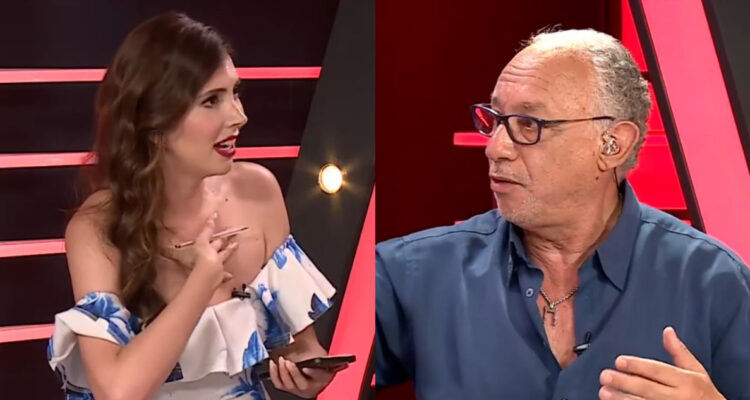 Nataly Chilet en su encuentro con Mauricio Israel en el programa Sígueme y Te Sigo.