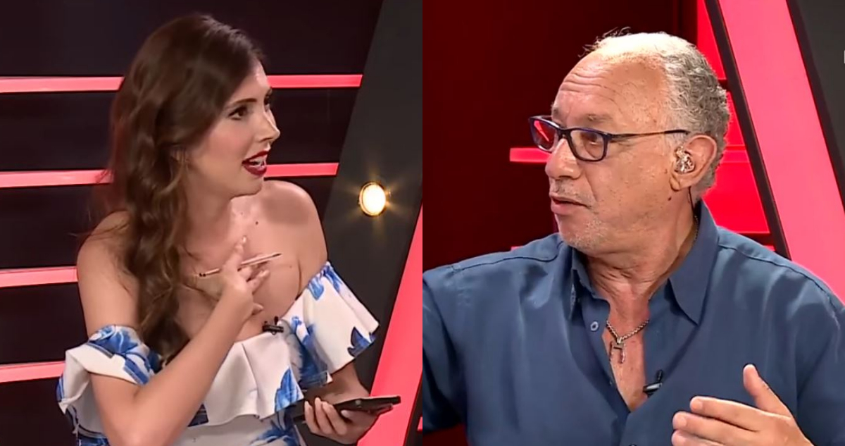 Nataly Chilet en su encuentro con Mauricio Israel en el programa Sígueme y Te Sigo.