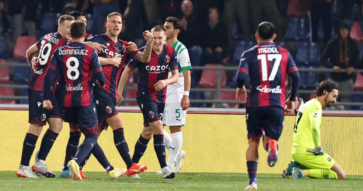 Gary Medel fue participe de la goleada al Sassuolo del Bologna, que escala posiciones en la Serie A.