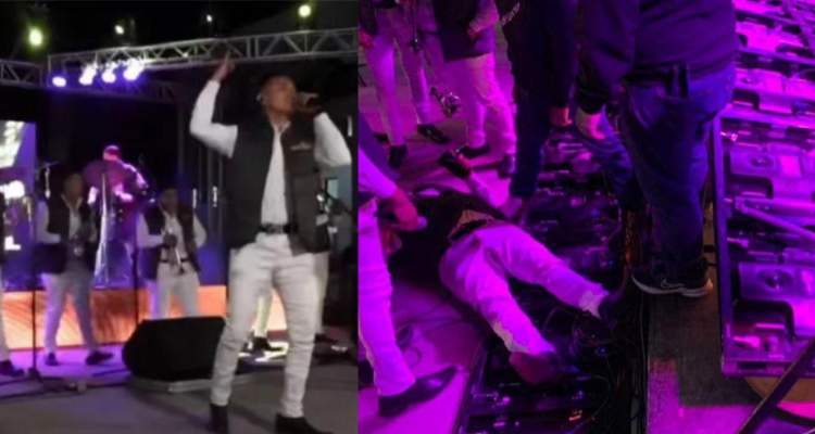 Pantalla led sobre músico