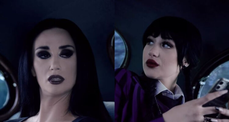 La influencer Pamela Díaz y su hija Trinidad maquilladas en tonos oscuros para el sketch.