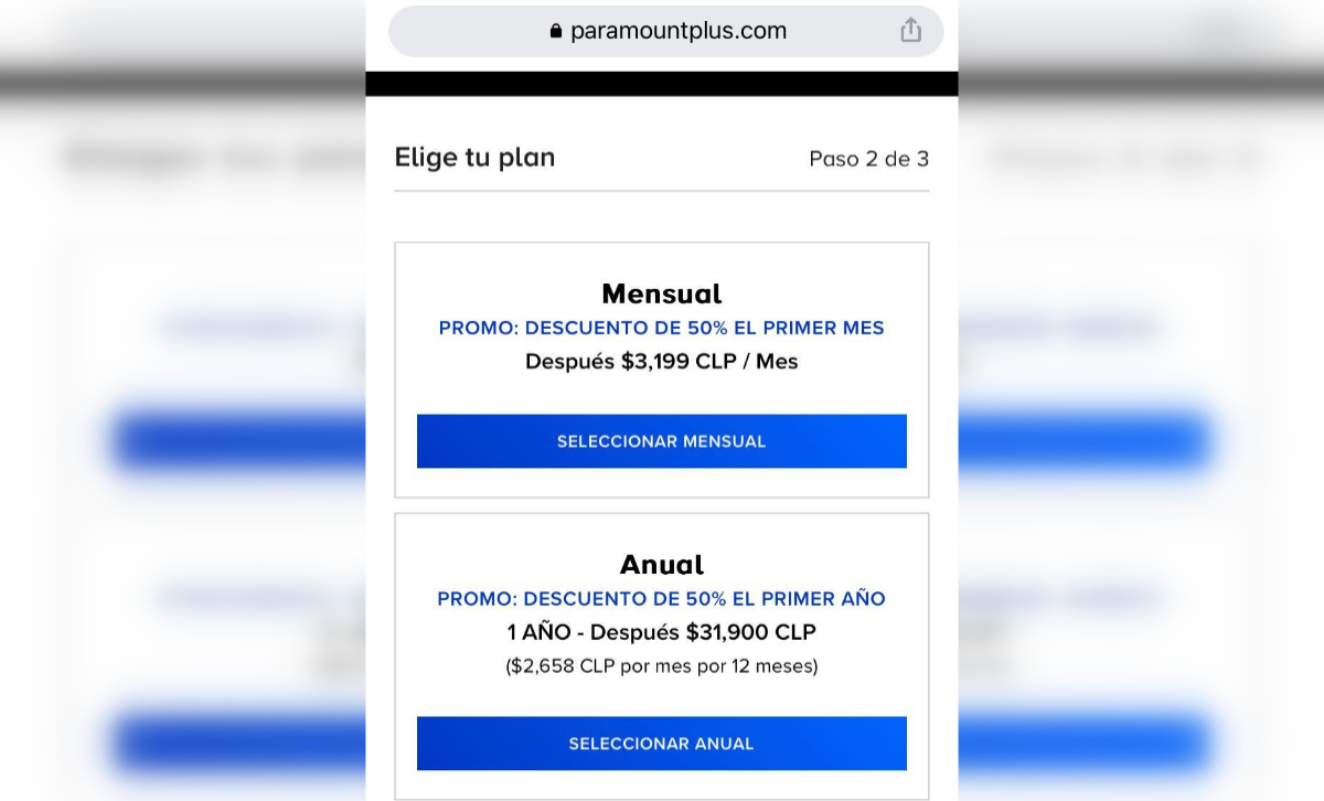 Oferta plan anual Paramount+