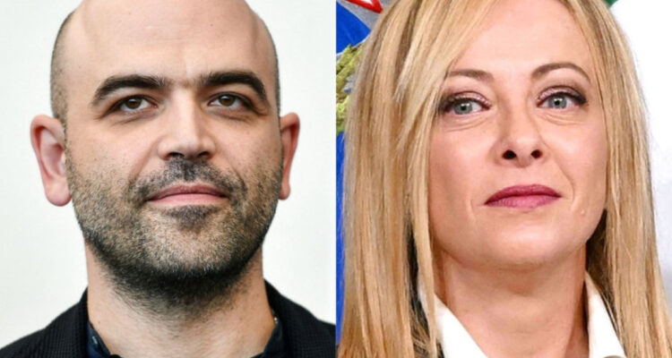 Roberto Saviano y Giorgia Meloni.