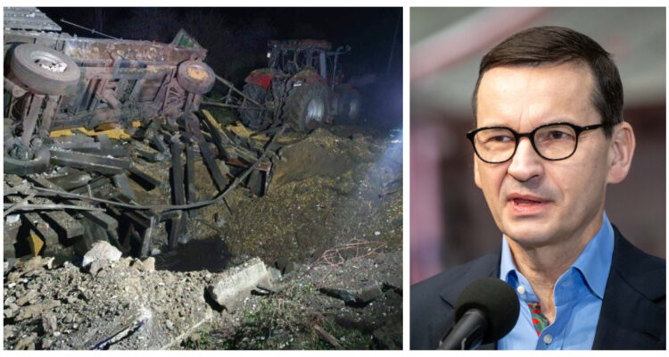 Imágenes del sitio del impacto y el primer ministro polaco.