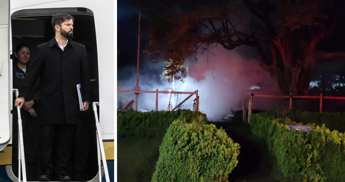 Presidente Boric arriba a La Araucanía en medio de cortes de ruta y ataque incendiario a escuela
