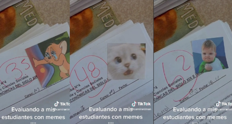 Profesora evalúa con memes