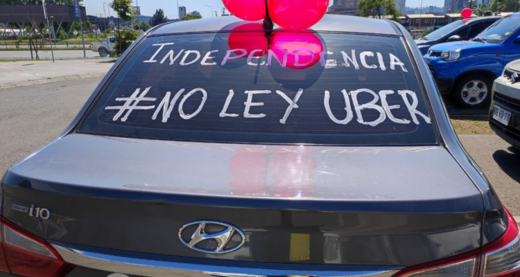 Protesta de uber en Concepción