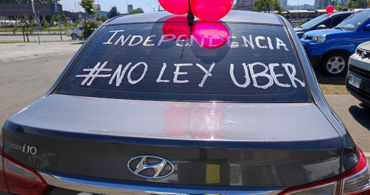 Protesta de uber en Concepción