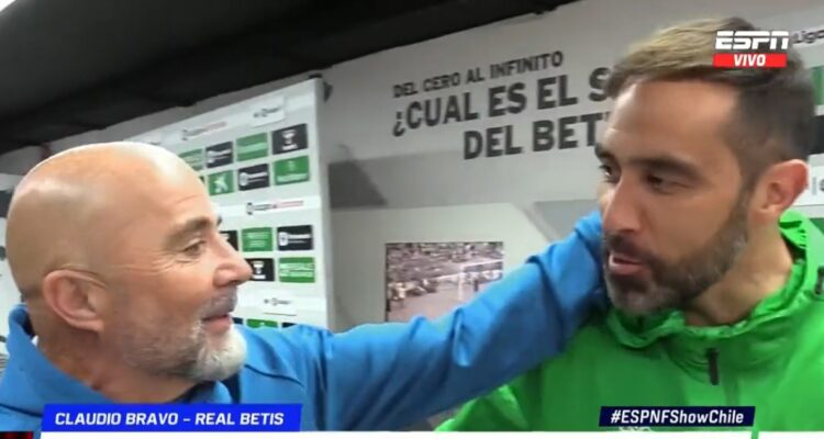 Reencuentro entre Claudio Bravo y Jorge Sampaoli