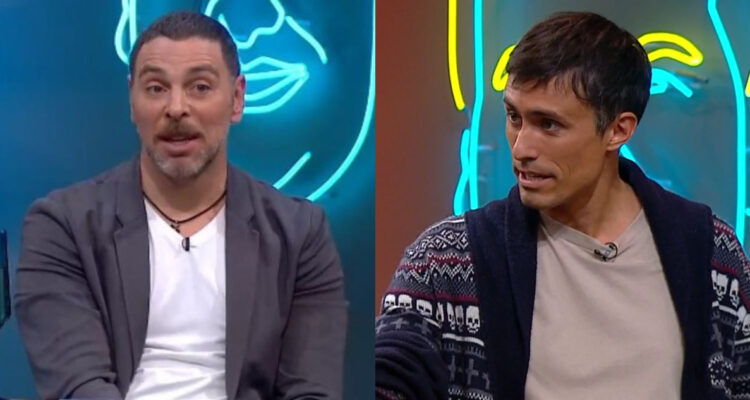 Los periodistas José Antonio Neme y Roberto Cox en el set de Pero Con Respeto durante sus respectivas entrevistas.