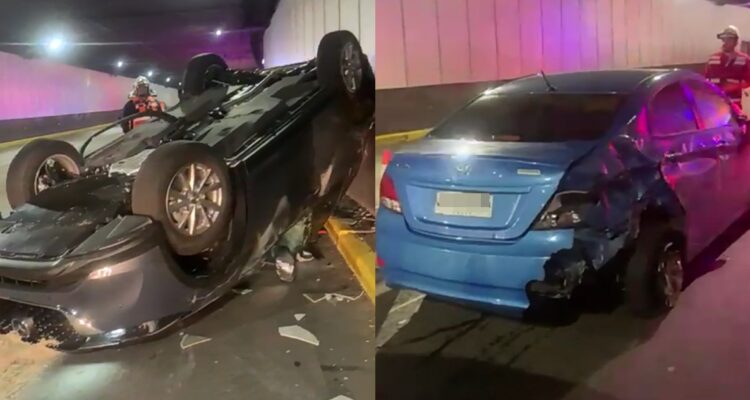 Delincuentes roban vehículo recién comprado y luego lo volcaron en la Costanera Norte