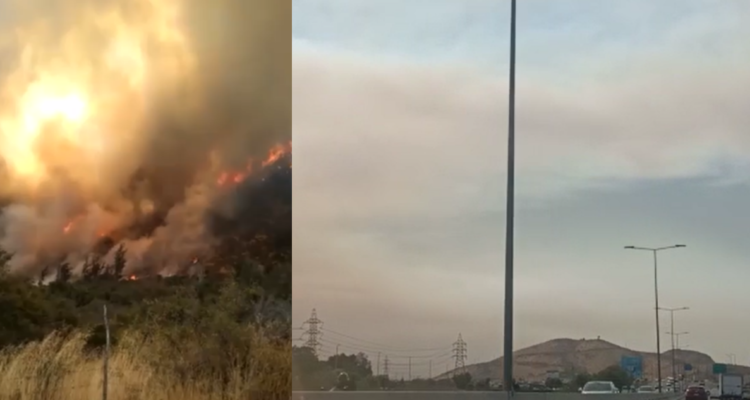 Alerta Roja por incendio forestal en Curacaví que cubre de humo la región Metropolitana