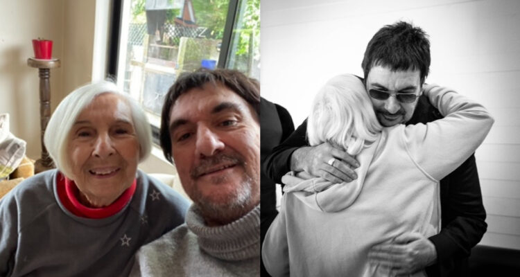 El cantante Álvaro Henríquez junto a su madre, Juana “Juanita” Pettinelli.