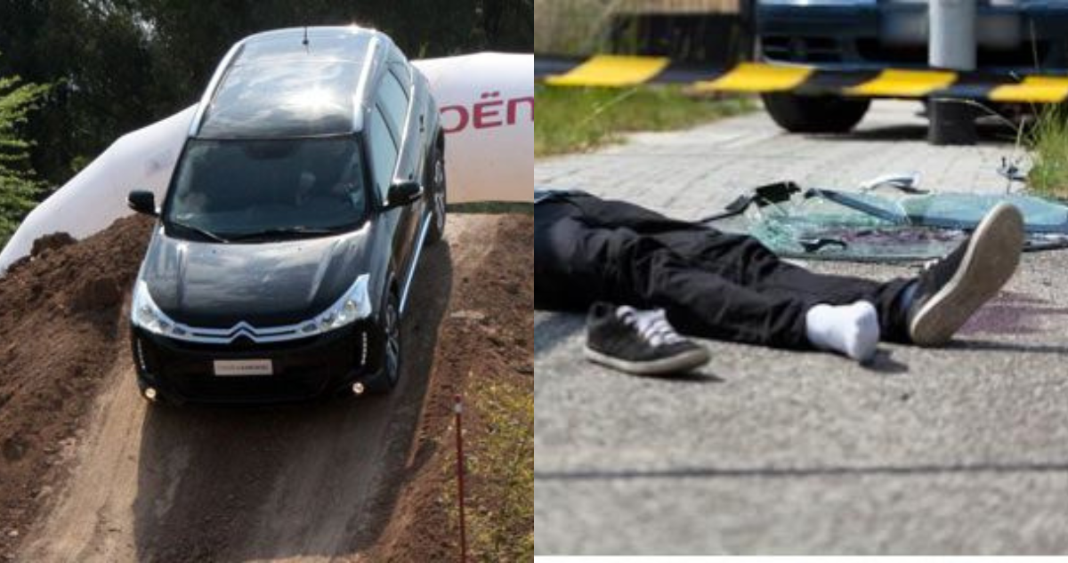 Auto arrolla a mujer