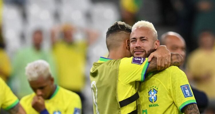 Neymar y su desconsolado llanto por eliminación de Brasil ante Croacia