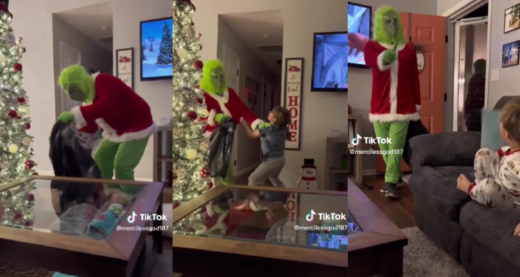 Capturas de video de “broma del grinch” de TikTok. efectos en niños