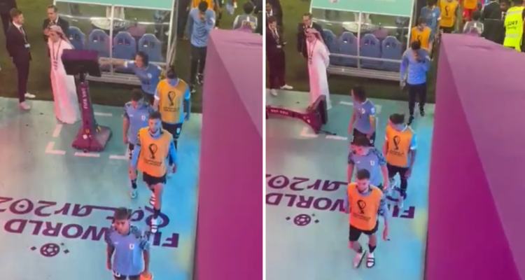 Cavani enfurece contra el VAR tras la eliminación.