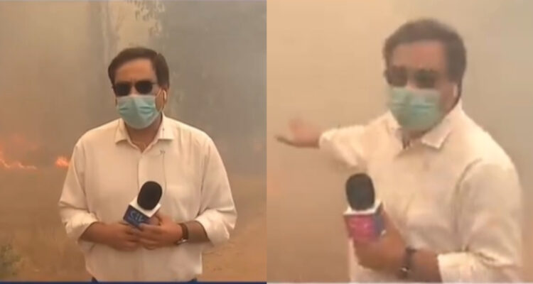 Periodista de CHV casi queda atrapado en incendio