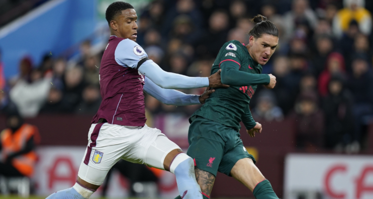 La mala tarde de Darwin Núñez en el duelo del Liverpool ante el Aston Villa.