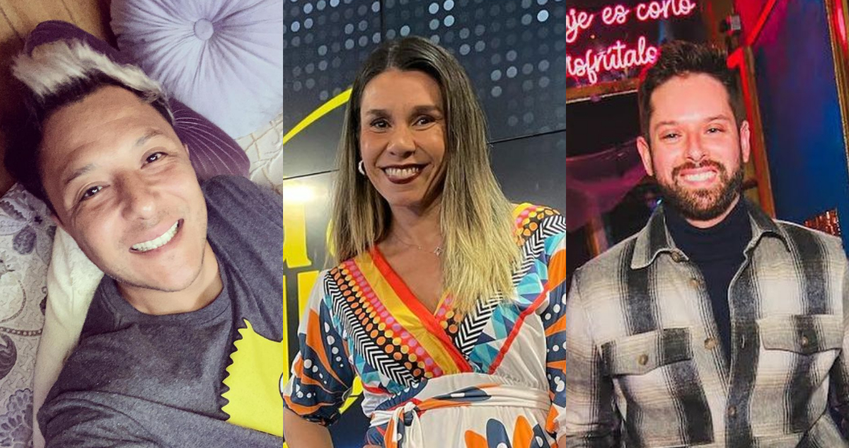 Sergio Rojas, Cecilia Gutiérrez y Michael Roldán posan sonriendo a la cámara. Los tres se refirieron al regreso de la farándula en 2022.