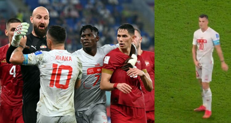 Granit Xhaka enfureció a Serbia en Qatar 2022 con un obsceno gesto.