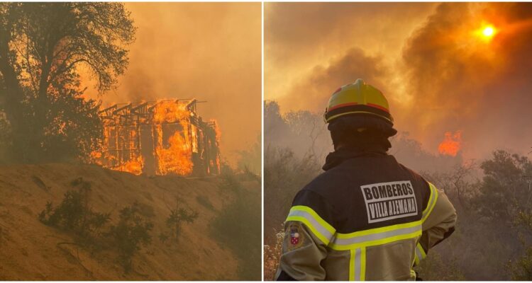 Vivienda quemada por incendio forestal en Quilpué