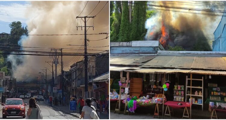 Incendio en centro de Lota