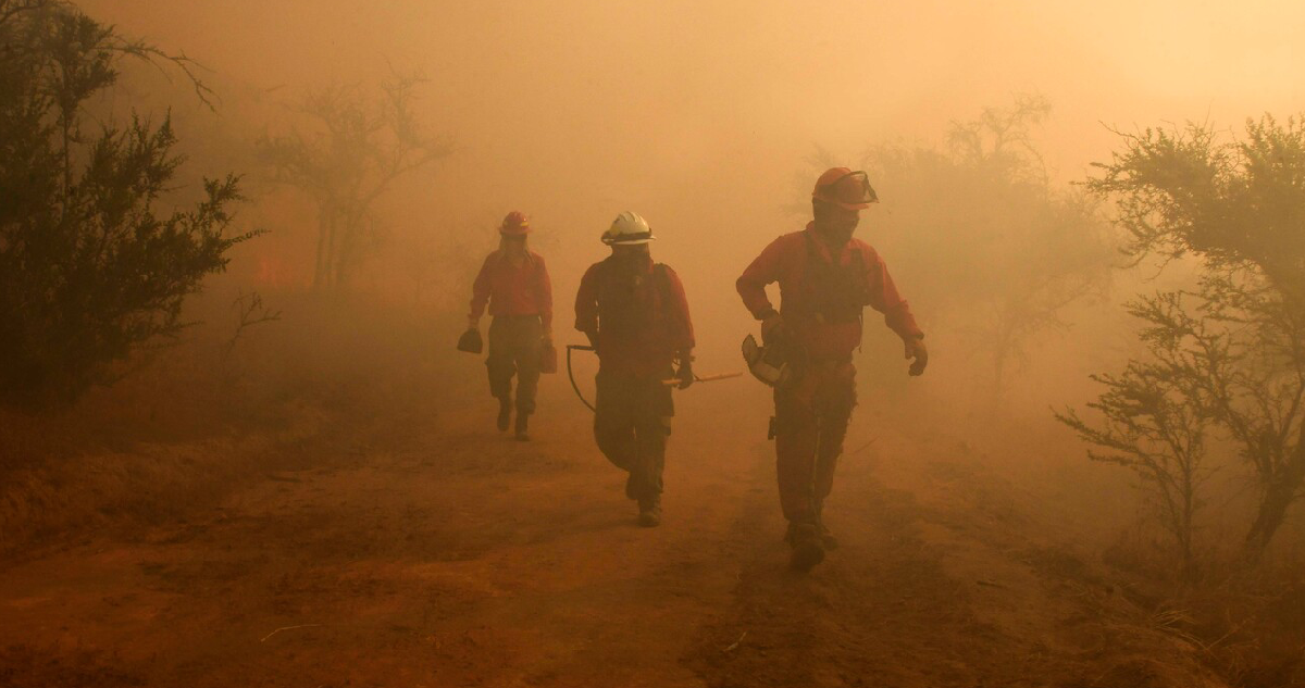 Cinco comunas se mantienen con alerta roja por incendios forestales en la región del Bío Bío