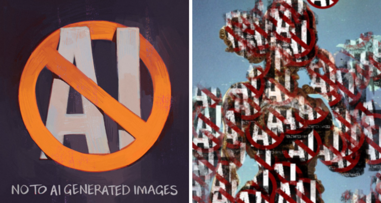 Protesta contra el uso de inteligencia artificial para creación de arte (IA)
