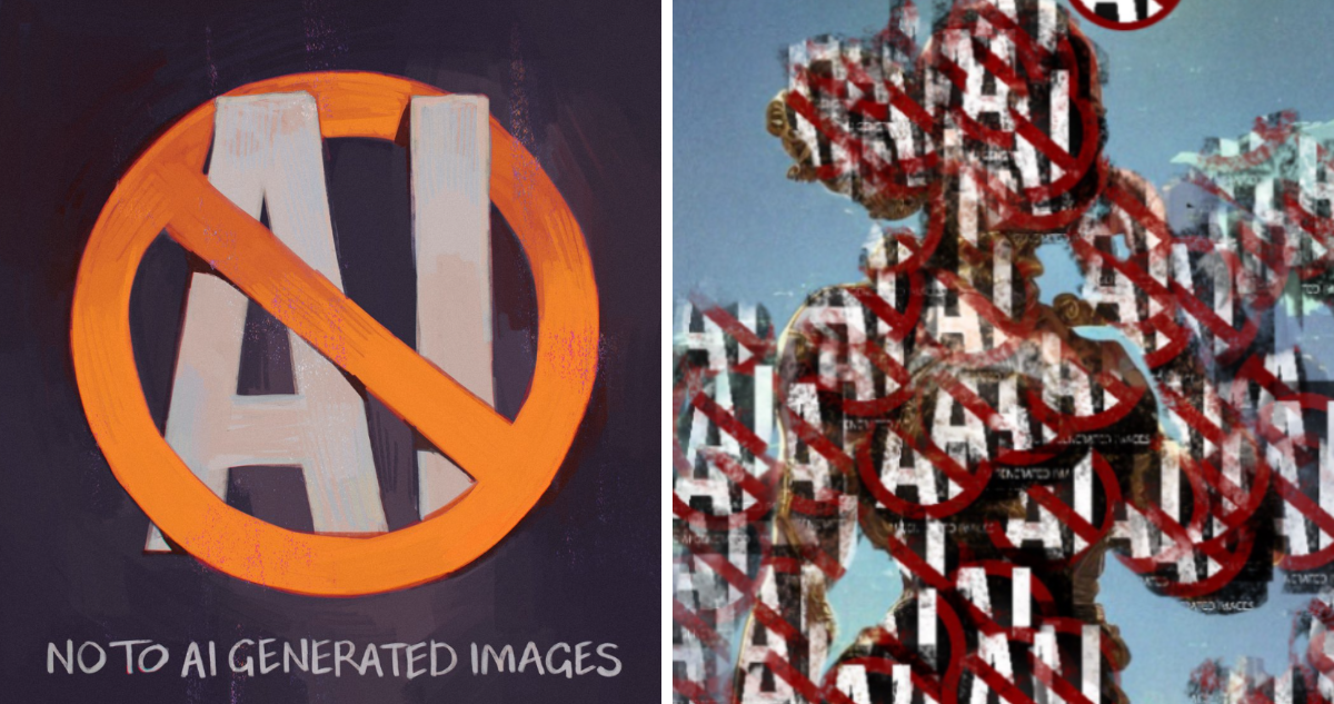 Protesta contra el uso de inteligencia artificial para creación de arte (IA)