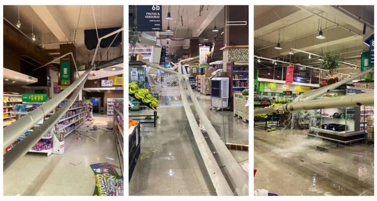 Evacuan supermercado Jumbo tras caída de ductos de agua potable en Iquique