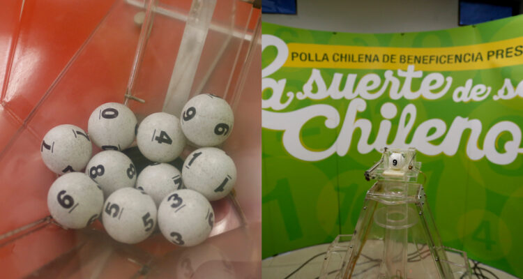Las esferas con números al azar para elegir a los ganadores de La suerte de ser chileno.