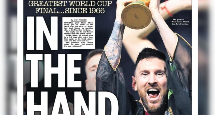 Lionel Messi llenó las portadas del mundo, incluyendo a Inglaterra.