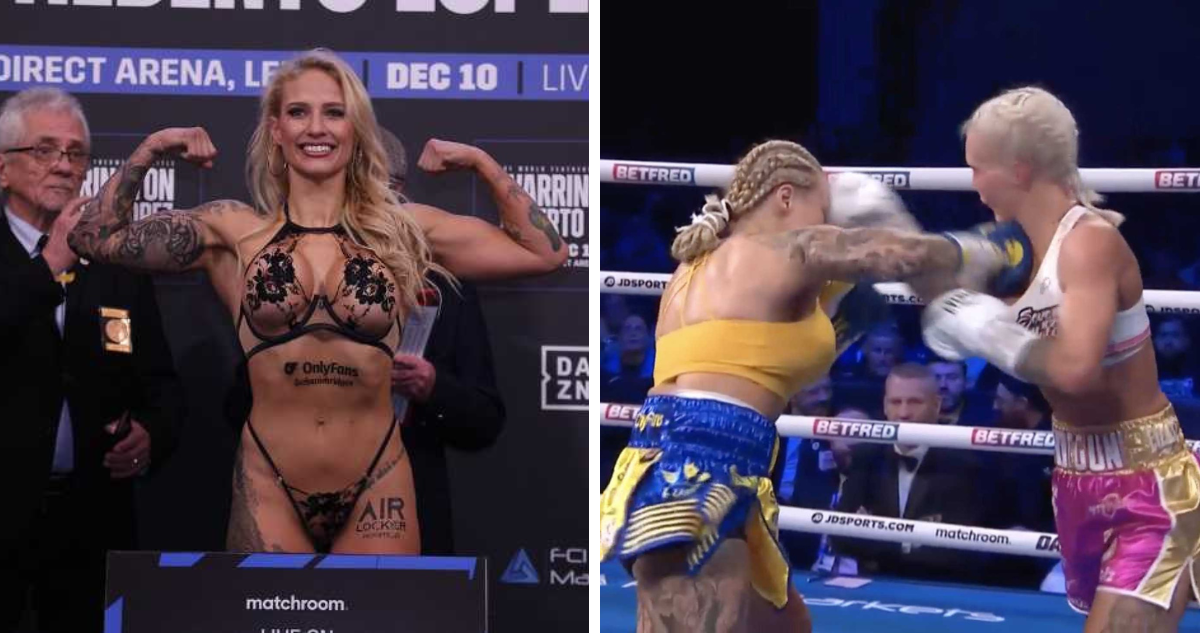 Luchadora australiana sorprende en pesaje usando lencería y en la lucha, revalida su título y cinturón.