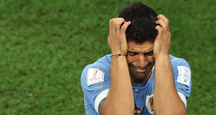 Luis Suárez lloró en la eliminación charrúa de Qatar 2022.