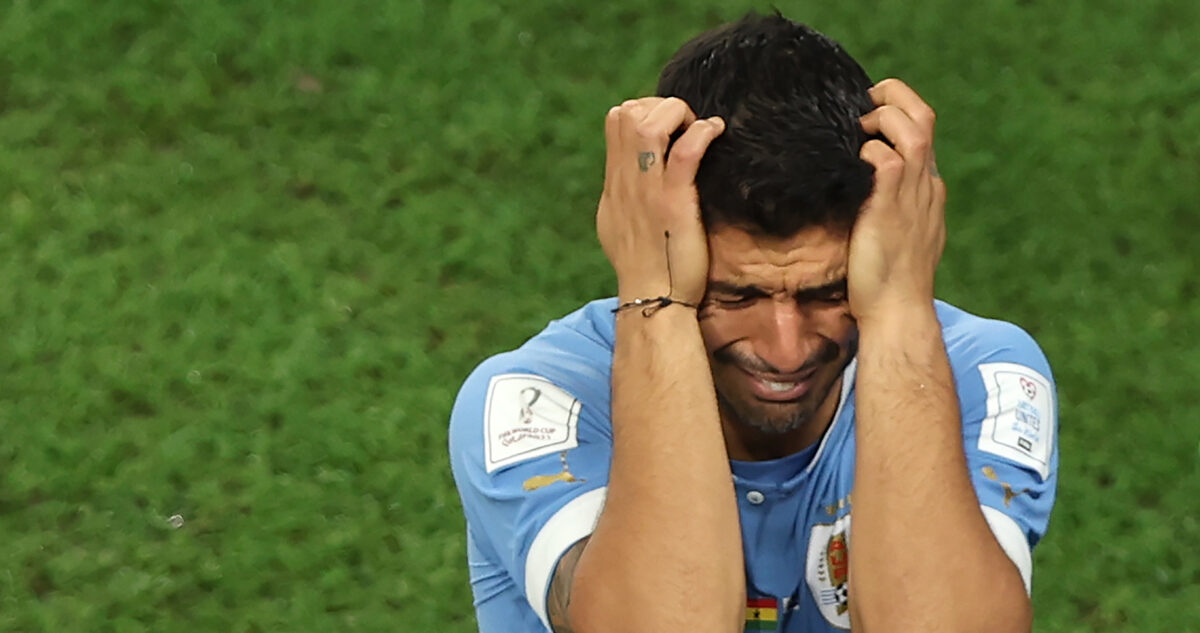 Luis Suárez lloró en la eliminación charrúa de Qatar 2022.