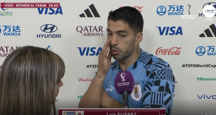 El llanto de Luis Suárez tras eliminación de Uruguay del Mundial
