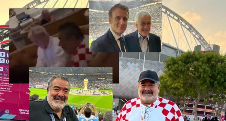 Luksic junto a Piñera en un restaurante en Qatar