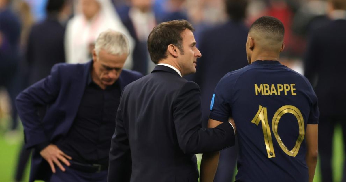 Emmanuel Macron y Kylian Mbappé