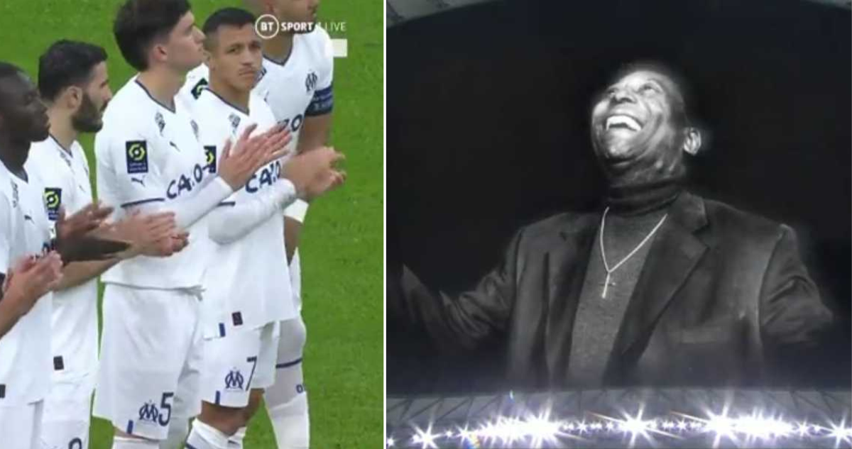 Olympique de Marsella realiza homenaje a Pelé tras su muerte.