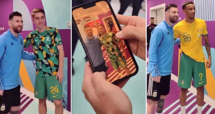 Futbolistas de Australia le pidieron una foto a Messi en los vestuarios